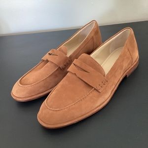 J. McLaughlin Concetta Leather Brown Loafers Womens 11 M Penny Loafer Great, ver